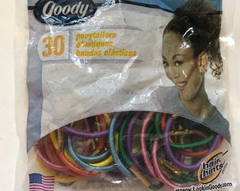 1 unopened Pack of Colorful Elastic Ponytail Holders - 30 count