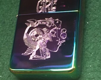 TANK GIRL logo LIGHTER spectrum / rainbow finish with Gift Box