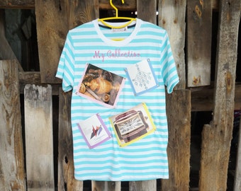 Photo Frame on T-Shirt(Green Color Stripe )-New Trend Wall Decorate-Idea for Home Decor