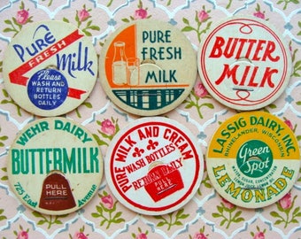 Vintage Milk Caps Cream of the Crop Farmhouse N0 25