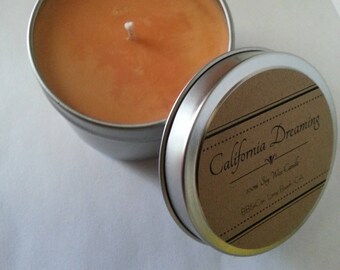 California Dreaming | 6 oz | Travel Candle | Soy Candle | Soy Candles | Free Shipping