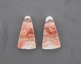 Rosetta Lace Agate Cabochon Pair
