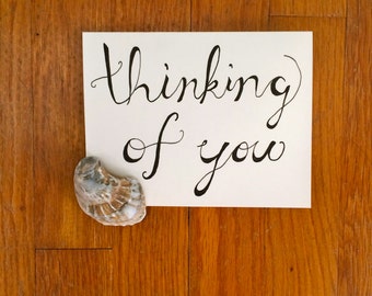 Thinking Of You Handwritten Calligraphy Greeting Card