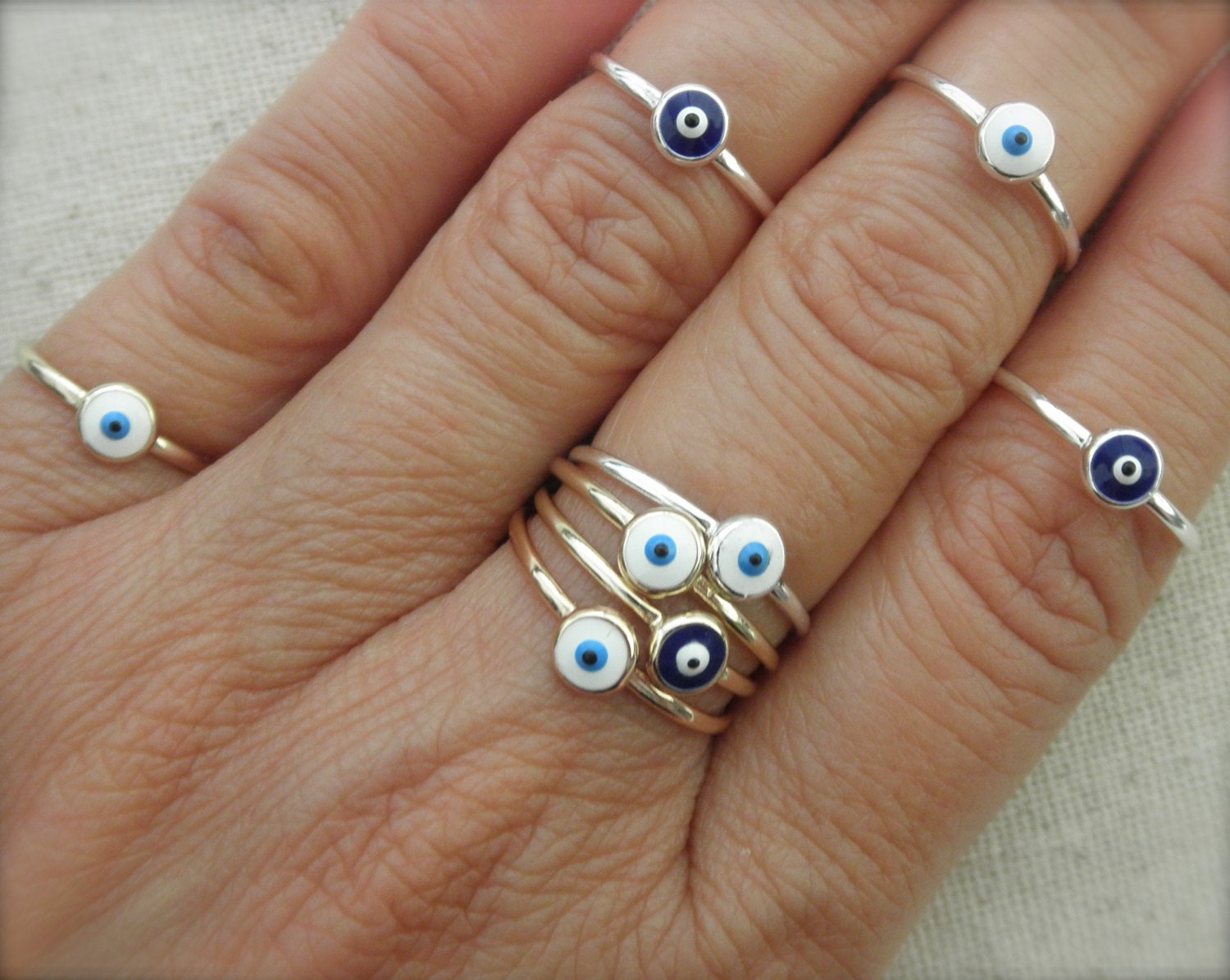 Evil Eye Ring Adjustable Eye Ri Sterling Silver Evil Eye   Il Fullxfull.857680878 Knm2 