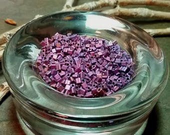 11/0 Triangle, Seed Beads, Toho, Matte Raspberry Bronze, F460T, 7 grams per package, Priced per Package