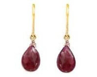 14 Karat Gold and Ruby Earrings
