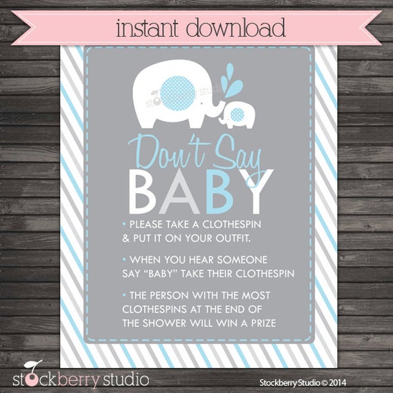 Modest image with regard to don't say baby game sign free printable Slobbery image intended for don't say baby game sign free printable