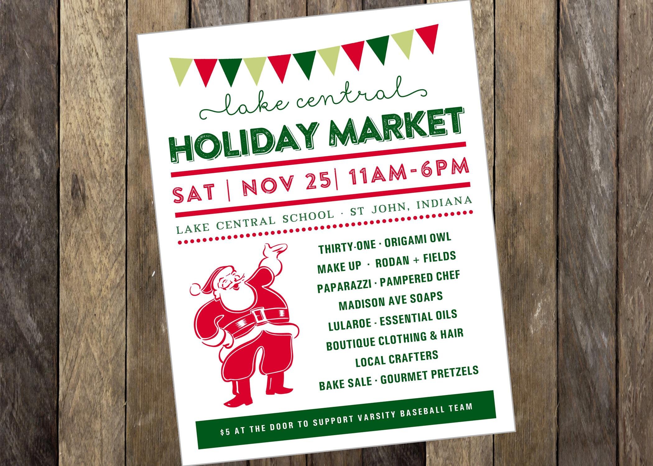 Printable Flyer Chrismas Holiday Fair Fest Bazaar Craft Show