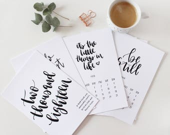 Calligraphy calendar | Etsy