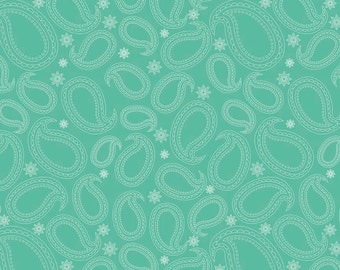 Primavera Paisley in Teal Cotton Fabric by Patty Young for Riley Blake