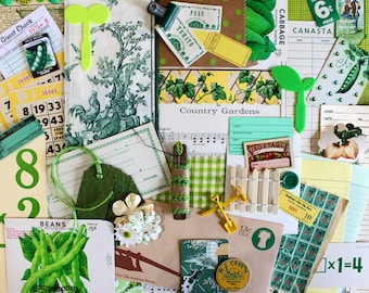 Country Garden*Garden Inspiration Kit*Green Garden Ephemera Pack*Garden Journal, Scrapbook, Card, Collage, Supplies