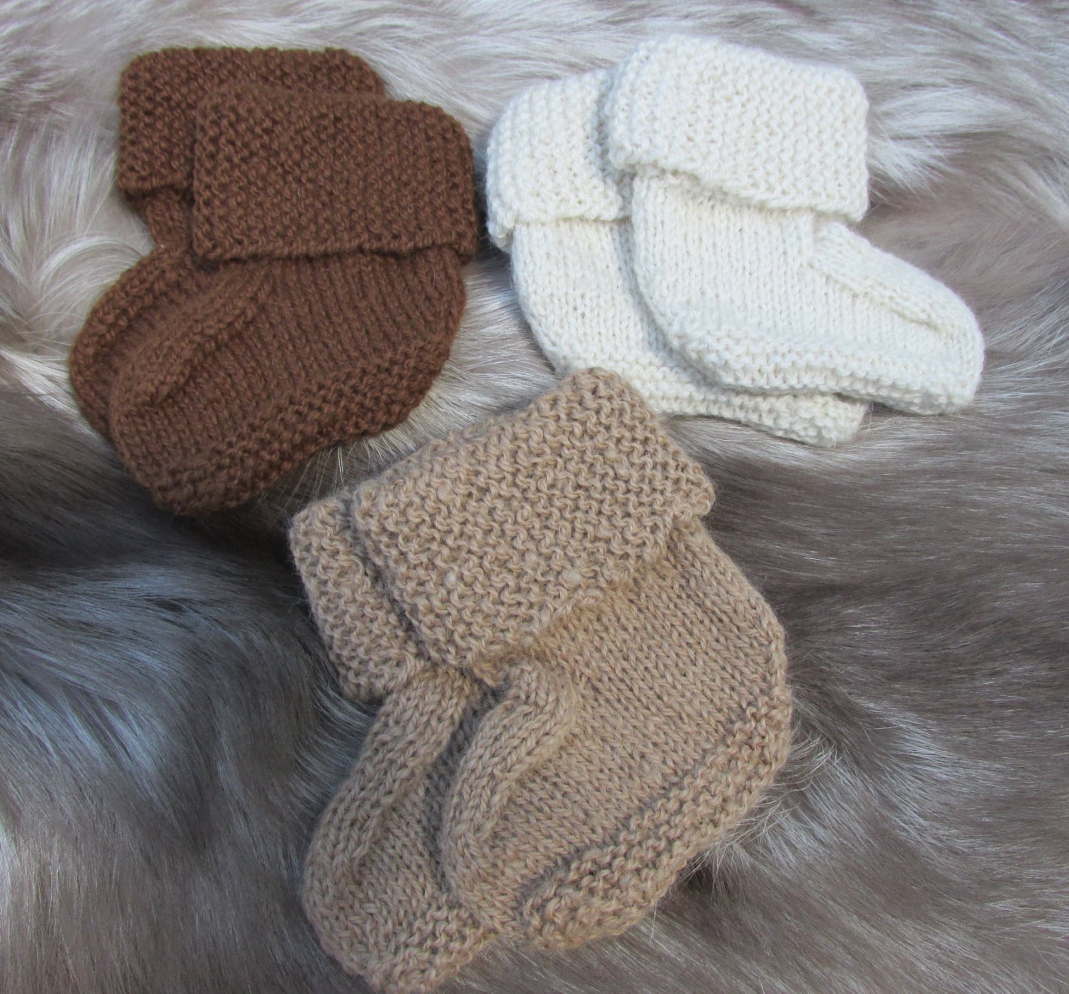 Hand Knit Alpaca Baby Sock Booties