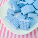 Foam Blue Waffle Sugar Cookie Squares, For Slime, 25 Pieces, 10 Grams