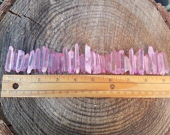 Top Grade 33 Rose Aura Quartz Points - 100 grams