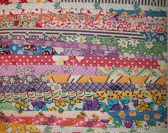 Scrappy 1930's Reproduction Quilt Binding, Crib -King size single fold binding 5m-10.8m (5.5yds -12yds)