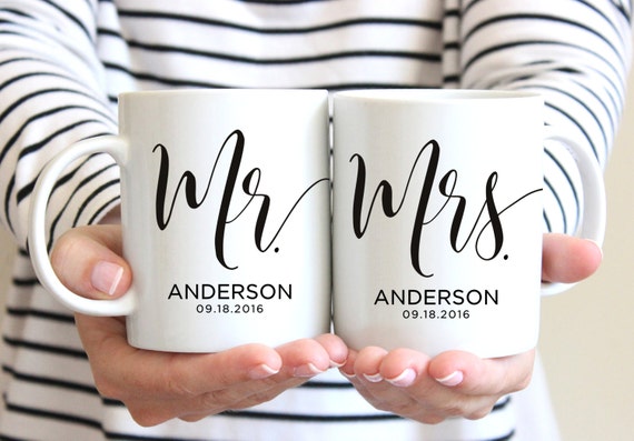 Download Mr & Mrs Mugs Custom Wedding Gift Personalized Wedding Mugs
