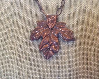 Copper Precious Metal Clay Necklace