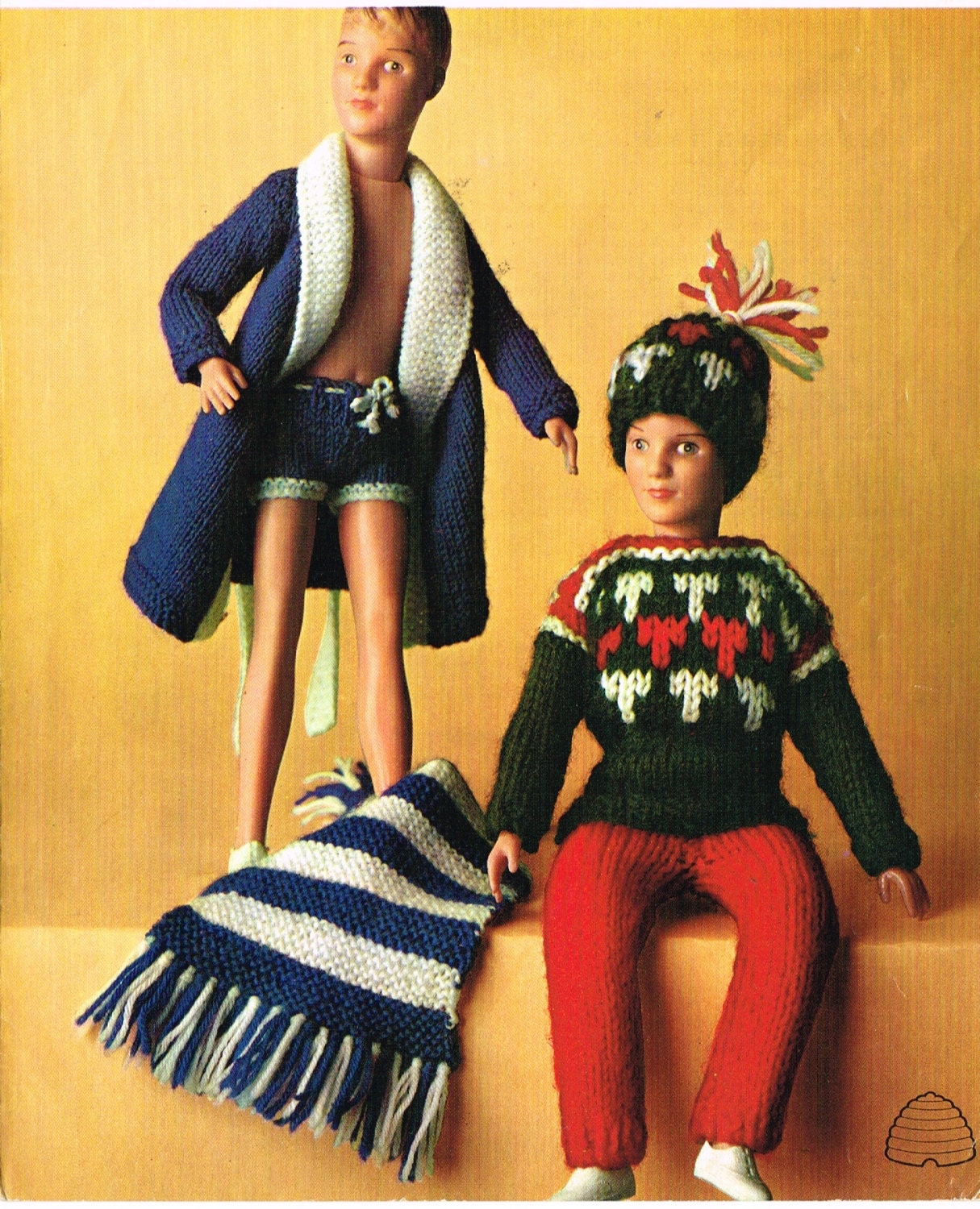 1213 Dolls clothes knitting pattern. Ken Action man.