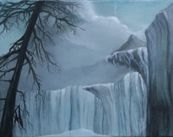 Wall of ice - winter painting