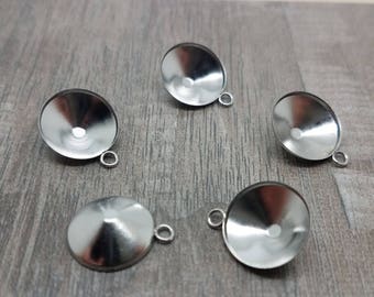 12mm Stainless Steel Point Back Rhinestone Tray Setting - 10 Pcs