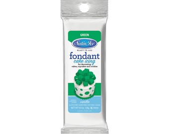 Satin Ice Foil Pack Green Vanilla Fondant 4.4 oz