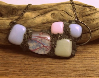 Urban Artifact | Fused Glass | Pink and Mauve | Eclectic Jewelry