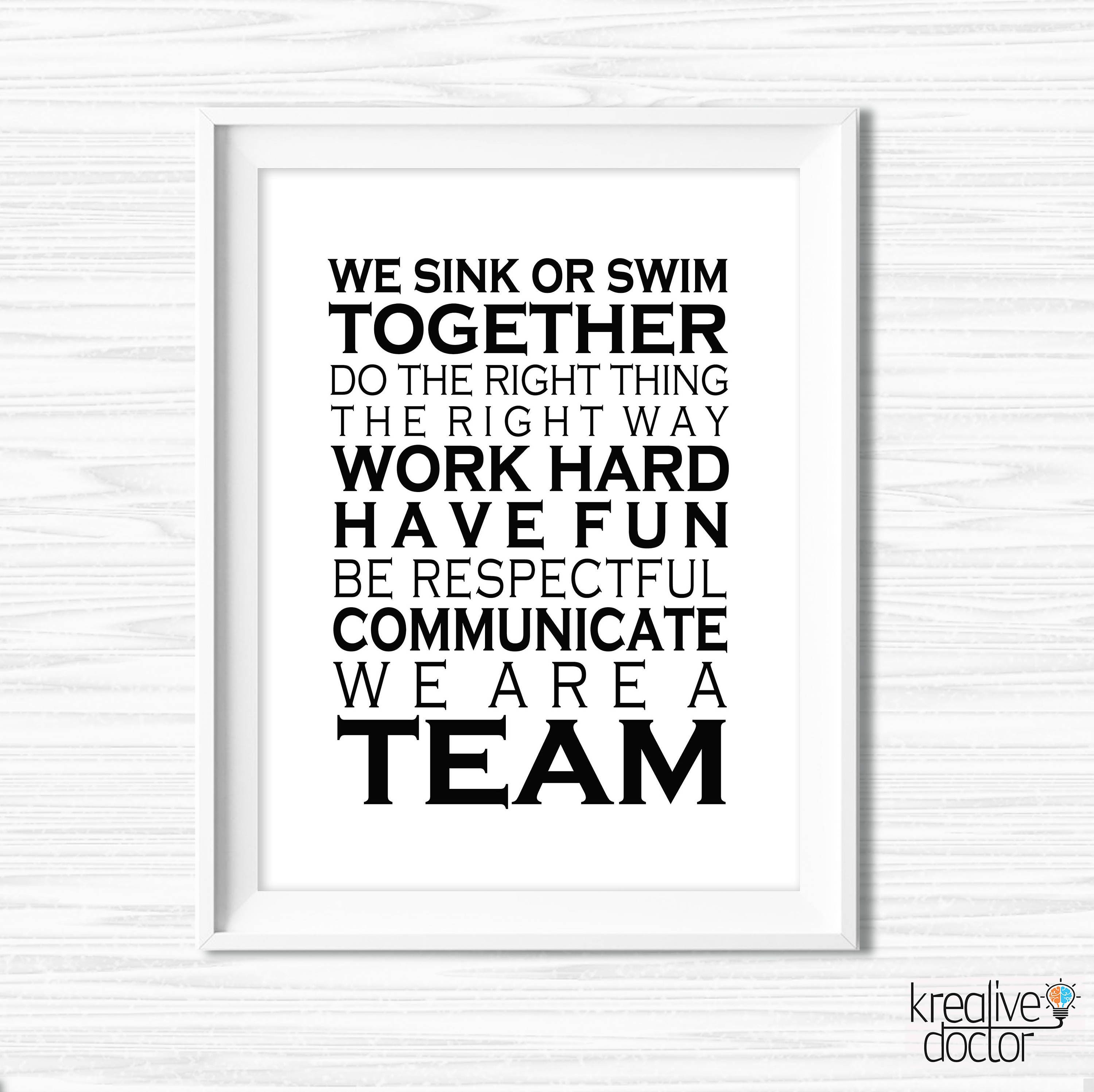 Office Wall Art Printable Teamwork Quotes Office Success