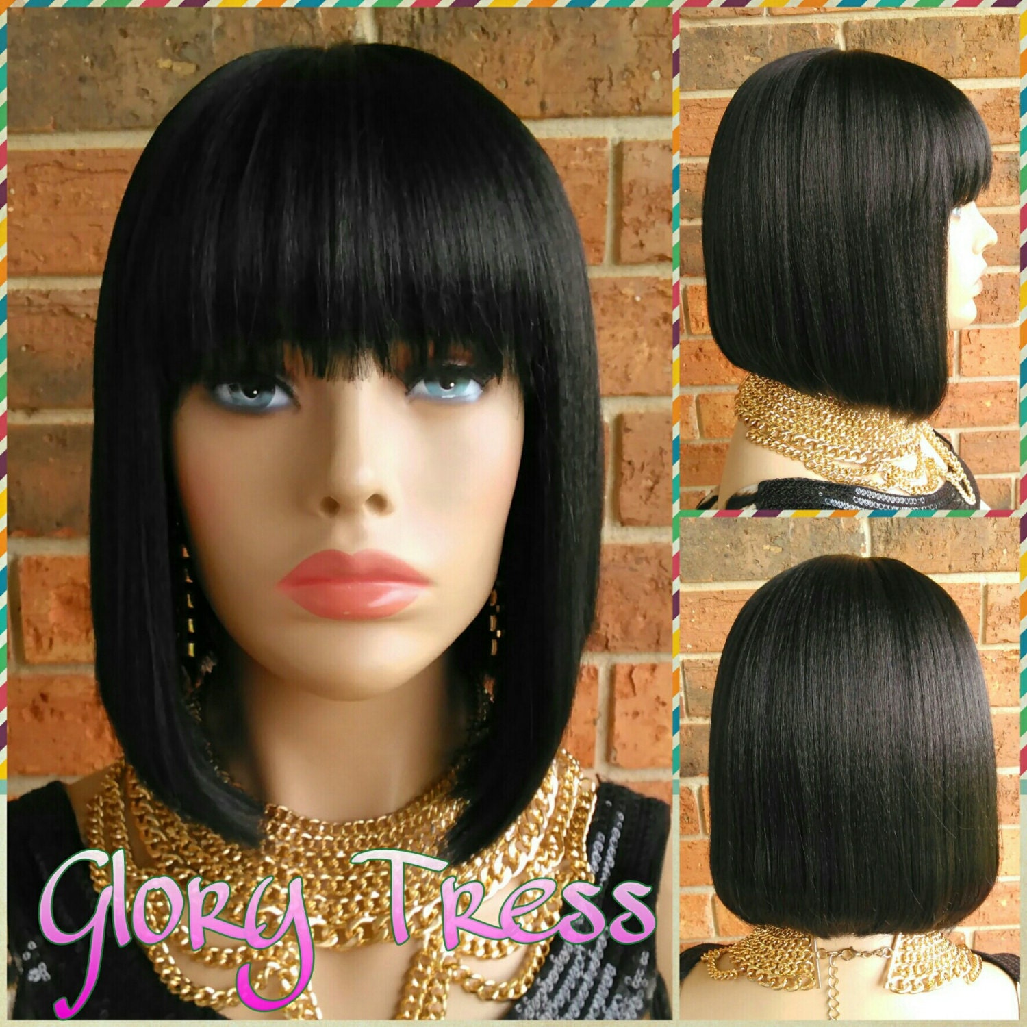 ON SALE //Celebrity Inspired China Bob Wig 100 Human Hair