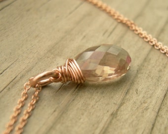 Oregon Sunstone Rose Gold Necklace
