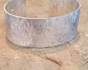 Wide hammered sterling silver cuff bracelet, cuff bracelet, hammered silver bracelet, sterling silver bangle, hammered bangle bracelet