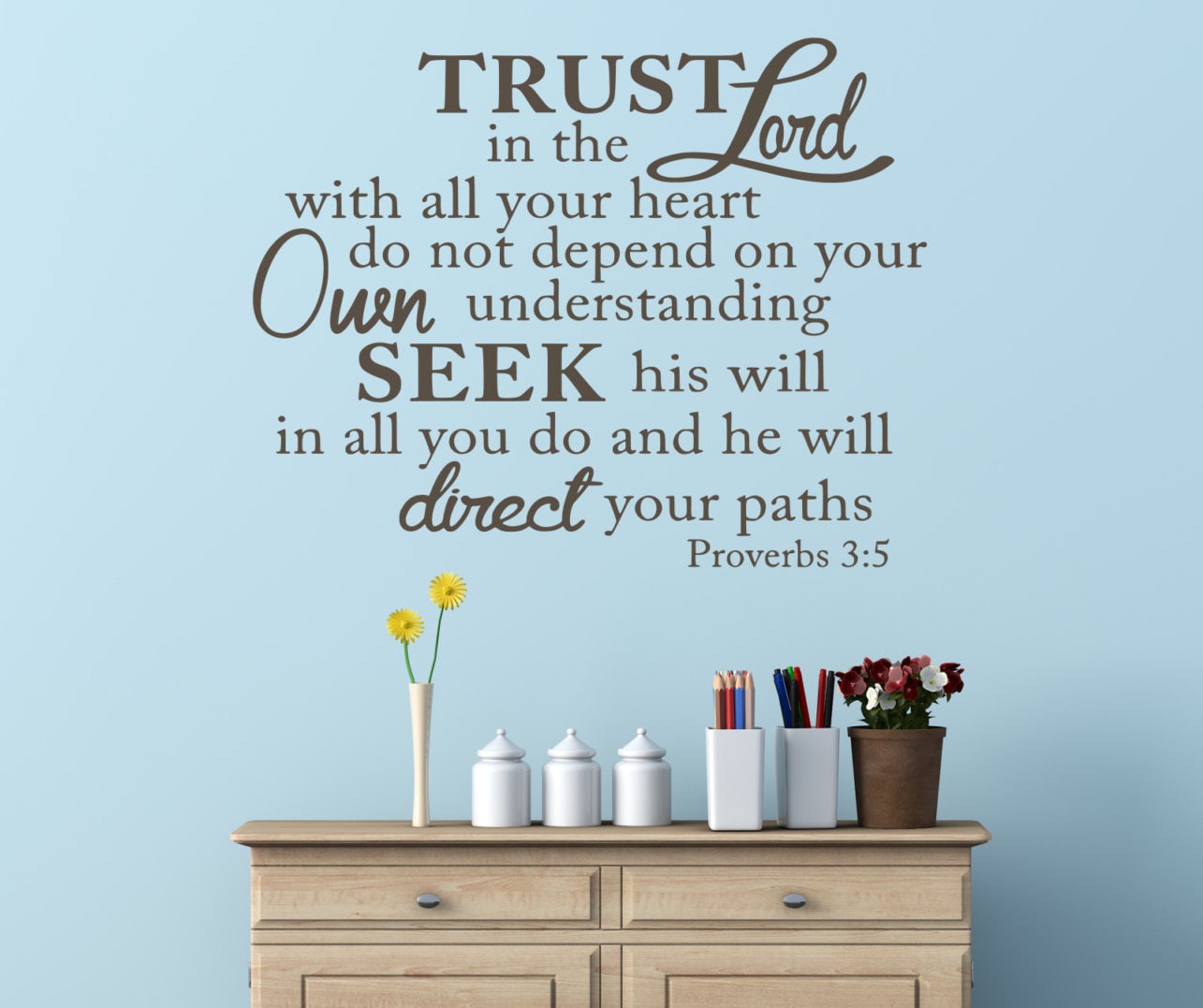 Trust in the Lord Bible Verse Scripture Vinyl Wall Art Decal