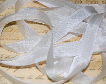Linen White Vintage Seam Binding Ribbon 1/2 inch
