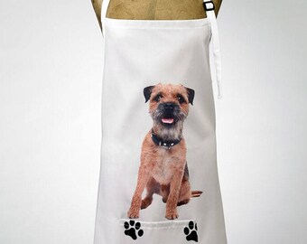 Adorable Border Terrier Print Apron