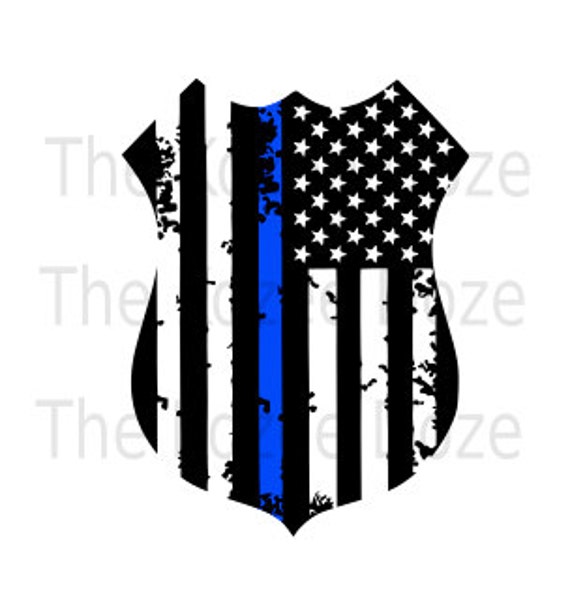 Download Police Officer LEO Badge w/ Distressed Flag & Thin Blue Line