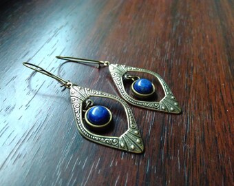 Art Deco & Lapis Lazuli earrings