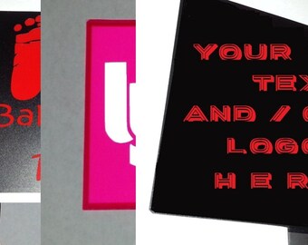 4"x4" Your CUSTOM Text and/or LOGO Light Up Glowing / illuminated Ride Share Sign. It's same as lyft sign/uber sign for window-car-truck.
