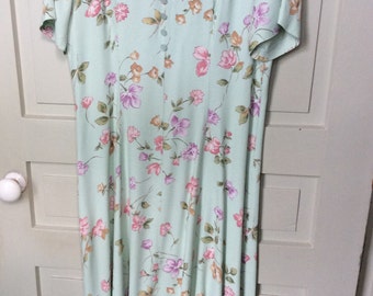 RJ & CO 1970s Floral Dress Size 12