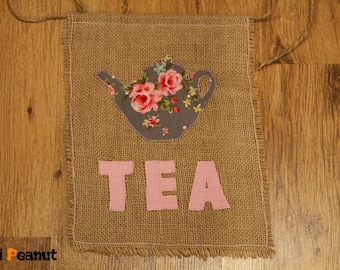 Vintage Tea Banner-pennant-garland-photo prop-backdrop-wall decor-high chair decoration-decoration-party-girl-one-two-birthday-tea-rustic