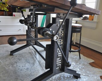 French Industrial Drafting table desk