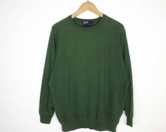 Vintage Polo Ralph Lauren Small Pony Sweatshirt / Good Condition / No stains & Holes / Green Sweatshirt