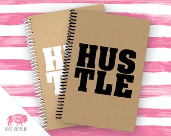 Spiral Notebook | Spiral Journal Planner | Journal | 100% Recycled | Hustle | BB037