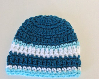 Premie baby boy hat, crochet baby hat, baby boy hat, blue hat