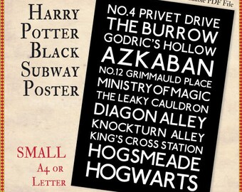 HARRY POTTER A4 POSTER PICTURE RETRO /'TRAM STYLE/' PRINT HOGWARTS DIAGON ALLEY