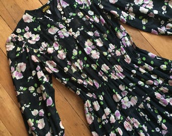 vintage 1970s floral dress