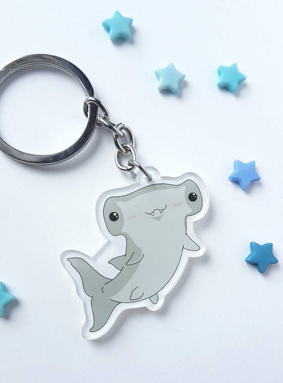 Hammerhead shark key chain Shark key ring shark gift cute