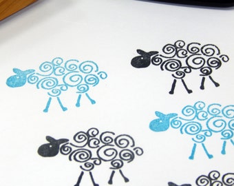 Curly Wurly Sheep Olive Wood Stamp