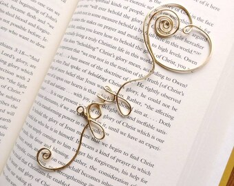 Personalized Bookmark, Personalized Gift, Heart Bookmark, Custom Bookmark, Personalized for Her, Wire Bookmark, Metal Bookmark