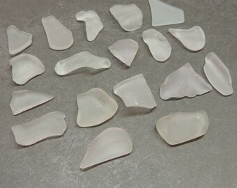 18 Pieces Tumbled Vintage Glass 7/8" to 1 1/8", Frosty Glass, Found objects, Mosaic, Altered Art, Mixed Media / Upcycle