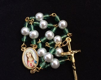 Handmade Glass Bead single decade Rosary