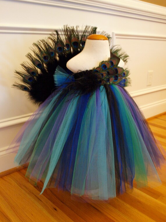 Items similar to Peacock Tutu Dress Costume for Babies ...